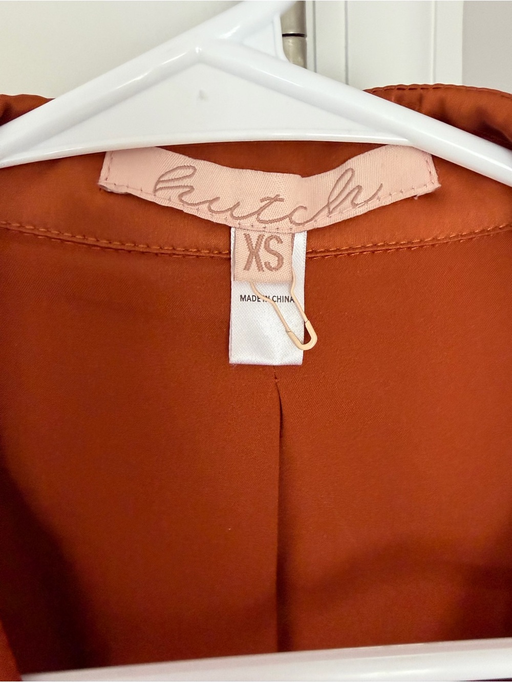 Hutch Satin Utility Jumpsuit in Rust Orange - Picture 5 of 6